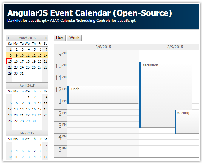 AngularJS Event Calendar/Scheduler