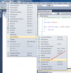"Property Manager" in Visual Studio's menu