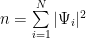 n = \sum\limits_{i=1}^N |\Psi_i|^2