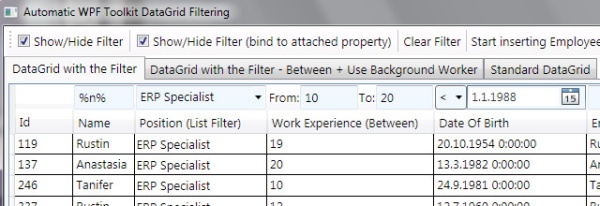 Automated content filtering for the WPF Toolkit DataGrid - demo application