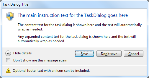 Emulated Task Dialog in Windows 7