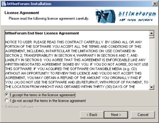 Screenshot of the Installer - License Agreement