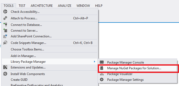 NuGet Package Manager UI
