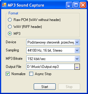 Mp3 Capture Sample Application