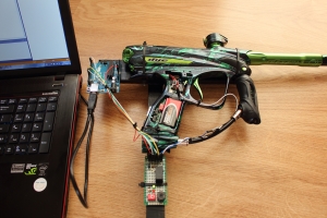 Controlling paintball marker with laptop... Click to enlarge...