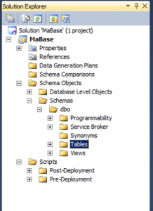View Database Project in Solution Explorer