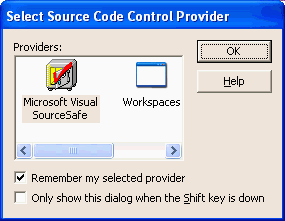 Source Code Control Provider Dialog