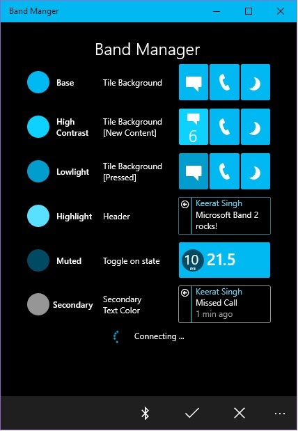 Connecting to Microsoft Band