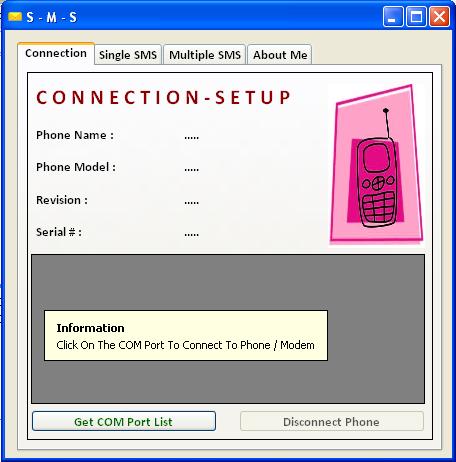 Main Screen Of Bulk SMS Sender