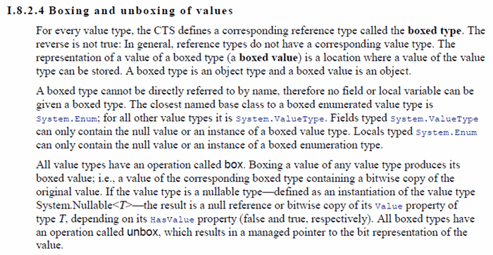 ECMA Spec - I.8.2.4 Boxing and unboxing of values