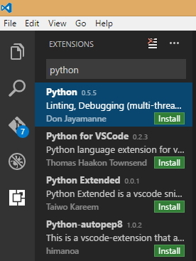 Visual Studio Code - Python plugin