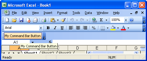 A custom command bar in Excel