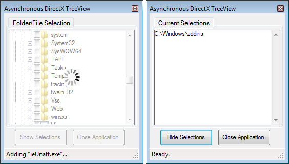 Asynchronous DirectX TreeView