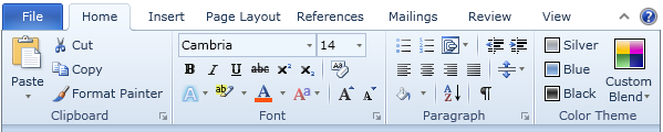 DotNetBar Ribbon Silverlight Control with Office styling