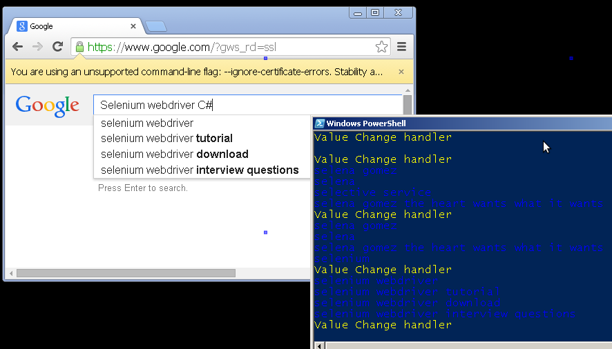 The Google suggestions