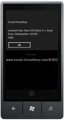 Image 2: How to Retrieve Contact Information in WP7 using the AddressChooserTask?