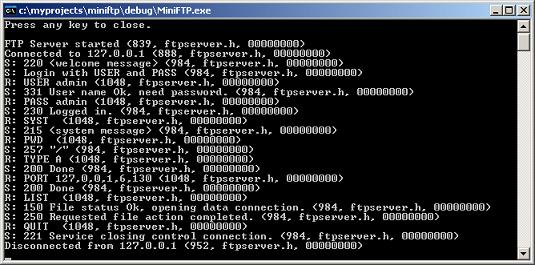 MiniFTP screenshot