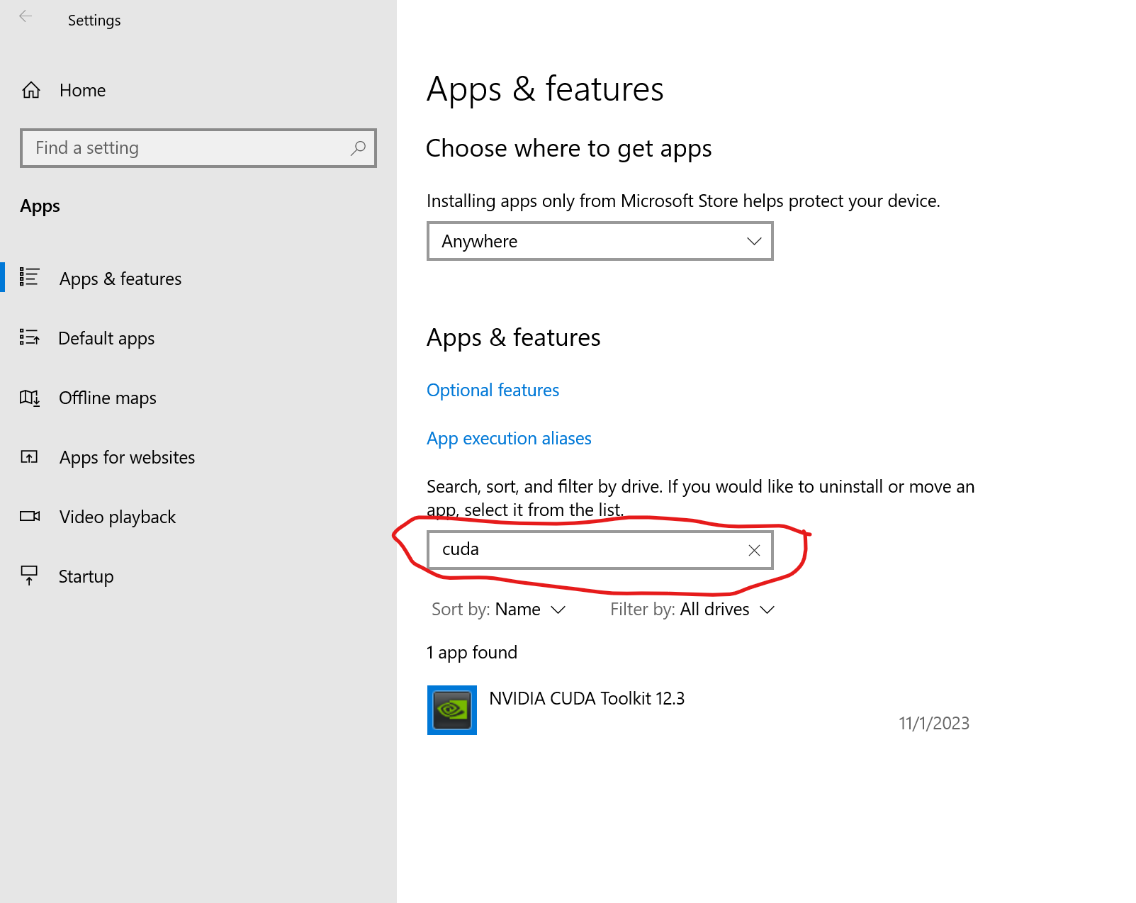 Windows CUDA Apps and Features